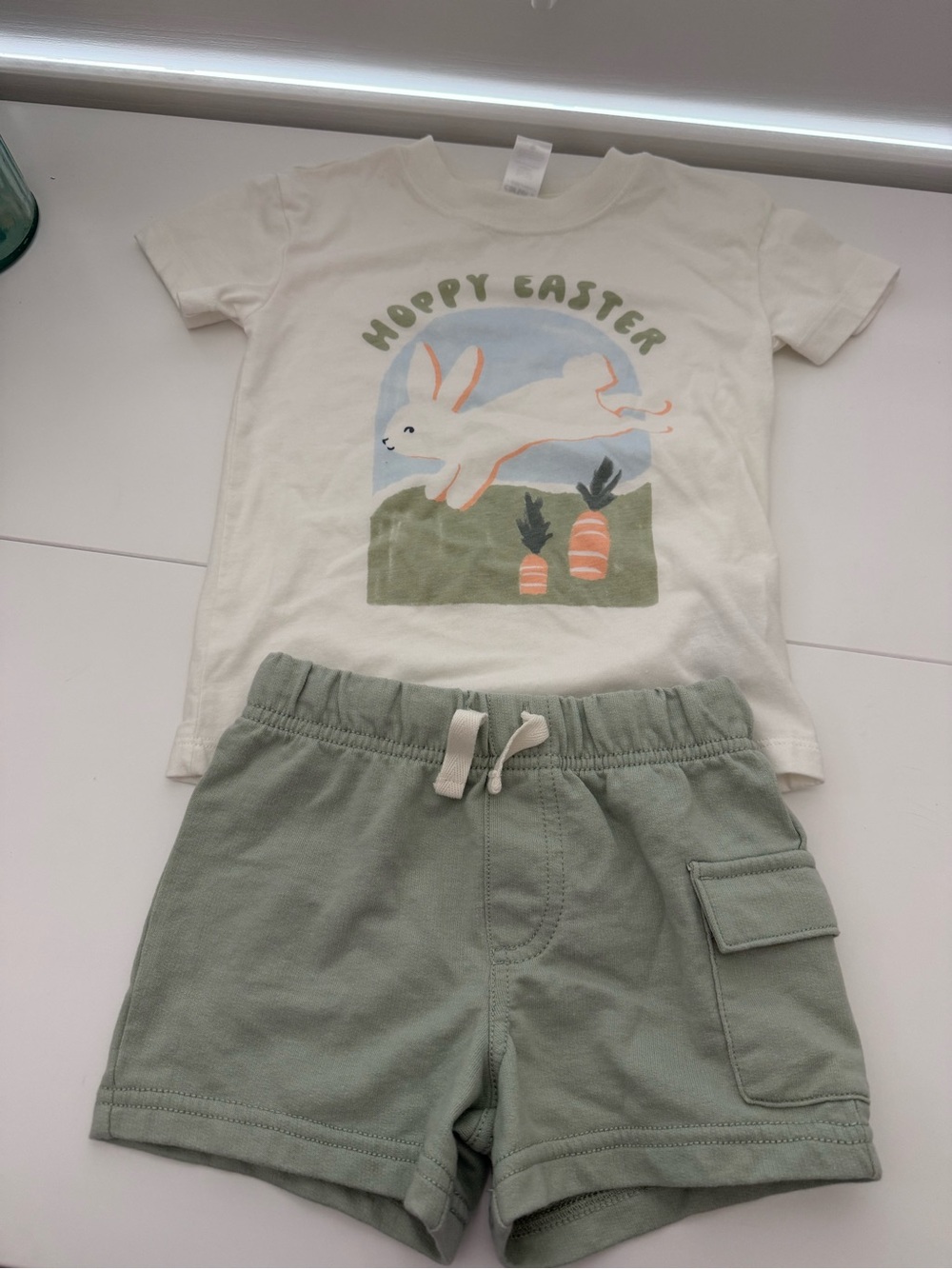 Carter's Cream Tee with Bunny and Pastel Accents